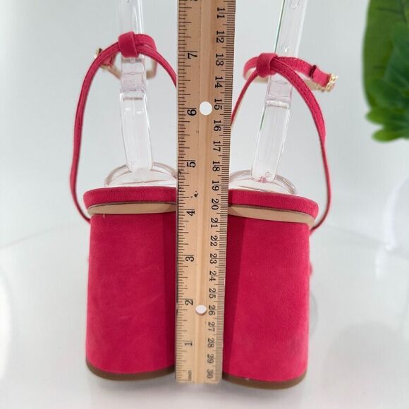 Sam Edelman Womens Kia Sandals Block Heel Strappy Pink Suede Square Toe Size 10 - Picture 8 of 16